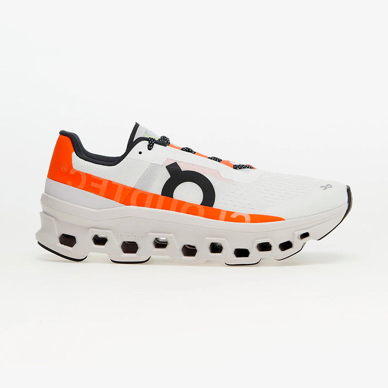 Tênis On Running Cloudmonster Masculino Branco-Laranja