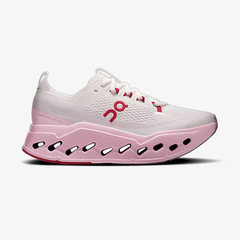 Tênis On Running Cloudsurfer Max Feminino Branco-Rosa