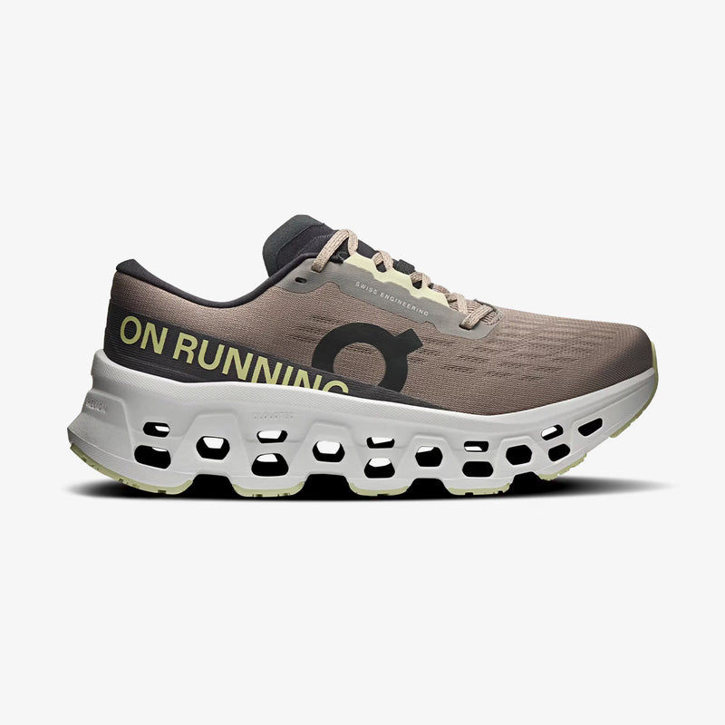 Tênis On Running Cloudmonster 3 Feminino Cinza-Branco