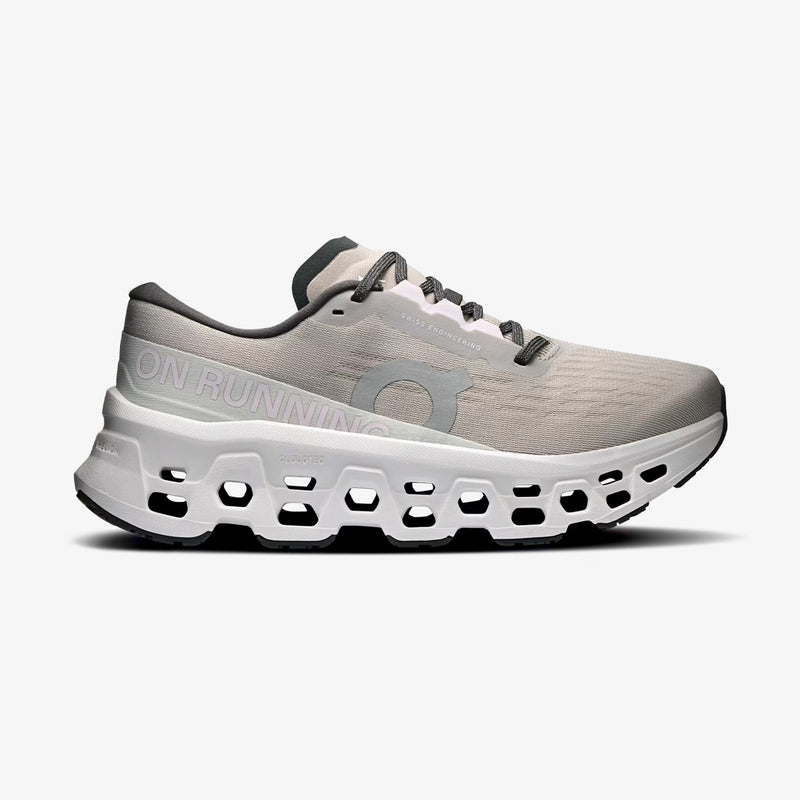 Tênis On Running Cloudmonster 3 Feminino Bege-Branco