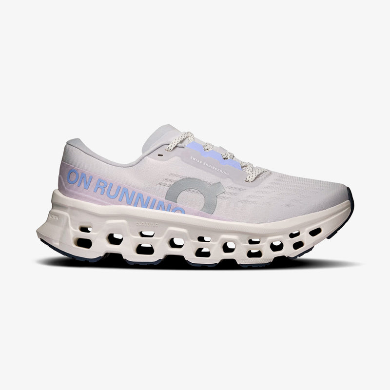 Tênis On Running Cloudmonster 3 Feminino Cinza-Azul-Claro